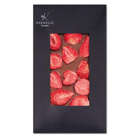 Ciocolata cu Lapte - Lambada - Tabletă ciocolată cu lapte și căpșuni 100G