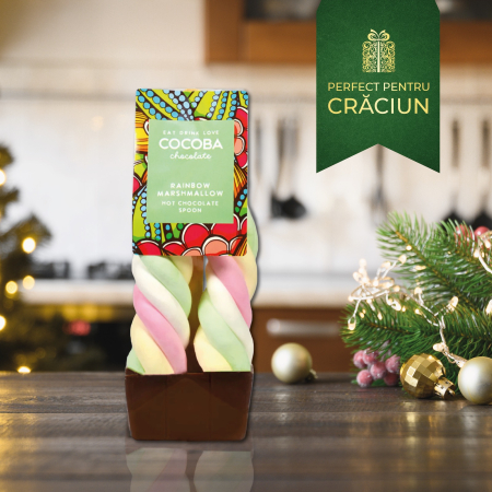 Lingura ciocolata cu lapte si bezele curcubeu 50G [0]