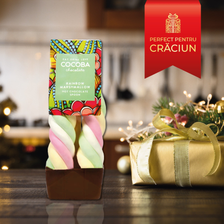 Lingura ciocolata cu lapte si bezele curcubeu 50G [2]