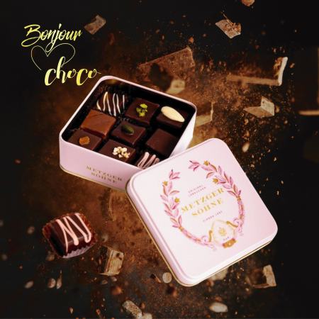 Maggiore Lebkuchen - Praline de ciocolata cu turta dulce in cutie metalica roz 115G [1]
