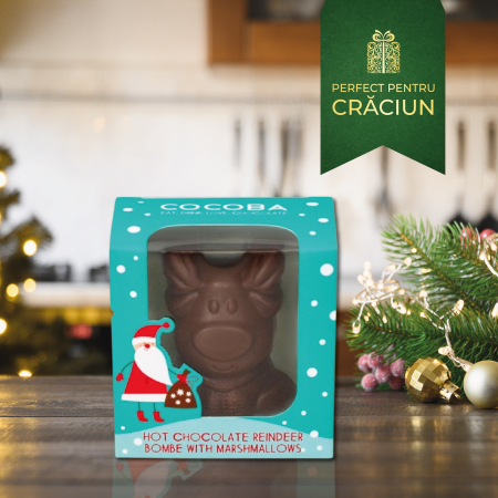 Craciun - Rudolf - Figurină de ciocolată cu lapte și bezele 50G