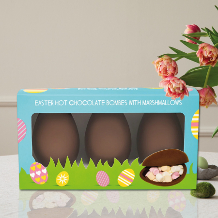 Ciocolata calda & frappe ciocolata - Set 3 oua de ciocolata cu lapte si bezele 150G