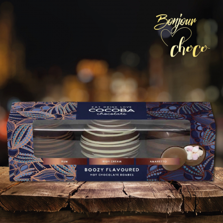 Set 3 sfere de ciocolata cu bezele si aroma de alcool 150G [4]