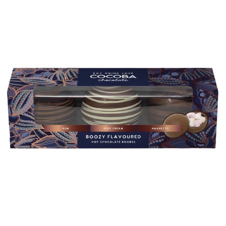 Set 3 sfere de ciocolata cu bezele si aroma de alcool 150G