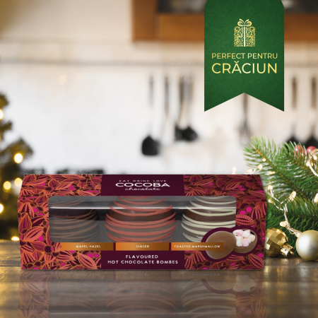 Craciun - Set 3 sfere de ciocolată cu bezele și aromă de iarnă 150G