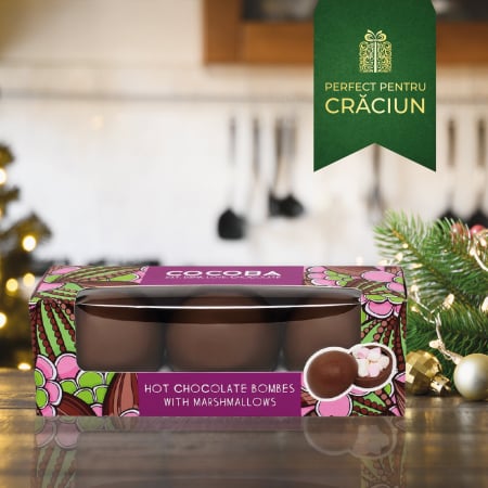 Craciun - Set 3 sfere de ciocolata cu lapte si bezele 150G