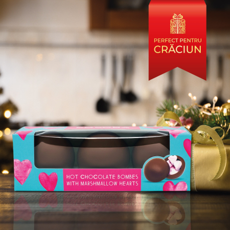 Set 3 sfere de ciocolata cu lapte si bezele inimioara 150G [2]