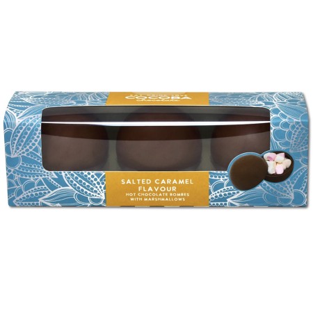 Set 3 sfere de ciocolata cu lapte si caramel sarat cu bezele 150G