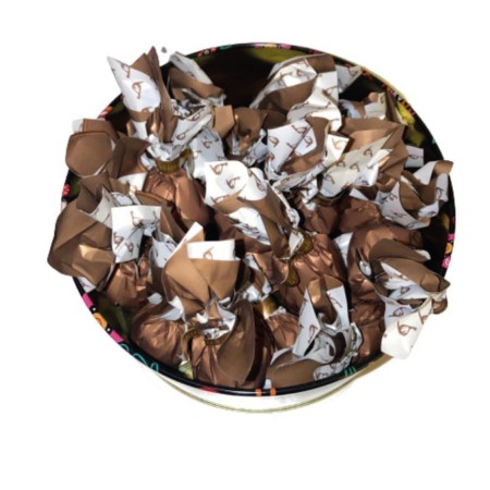 Smochine în ciocolată cu caramel sărat - cutie metalică bleumarin 350G [3]