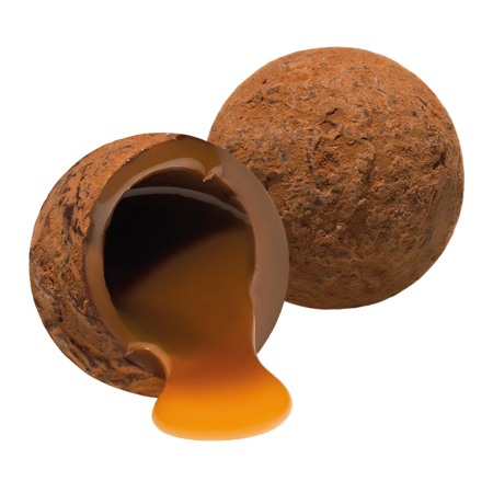 Trufe de ciocolata cu lapte si caramel sarat in cutie metalica 120G [6]