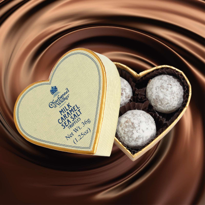 Trufe de ciocolata cu lapte si caramel sarat 36G - inima crem [1]