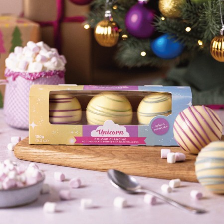 Unicorn Set 3 sfere de ciocolata alba cu bezele 150G [2]