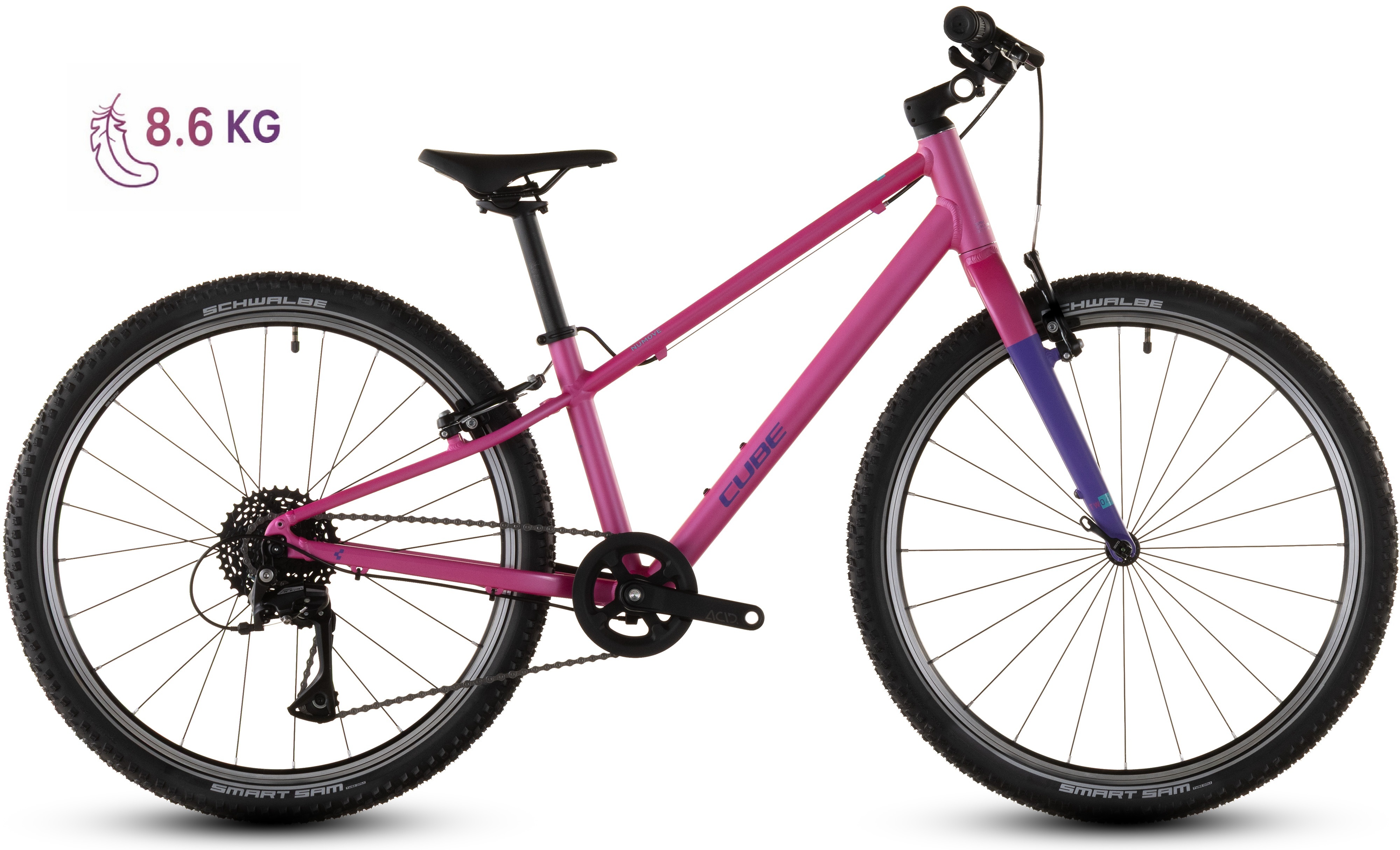 Biciclete - BICICLETA COPII CUBE NUMOVE 240 FUCSIA PLUM 2026 roti 24