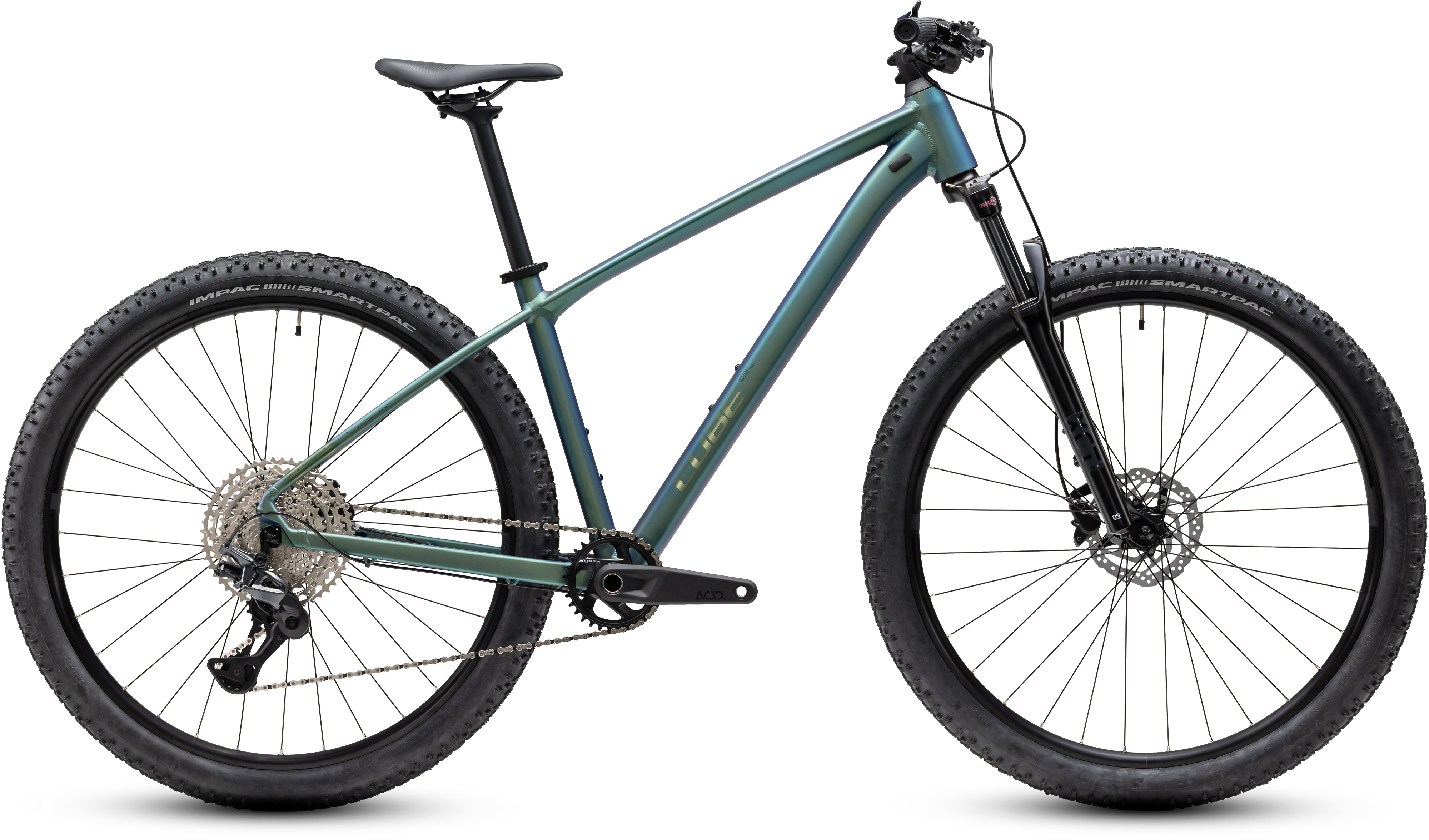 Ciclism - BICICLETA CUBE AIM SLX SHIFTVERDE CHROME 2027 cadru XS (14") - roti 27.5