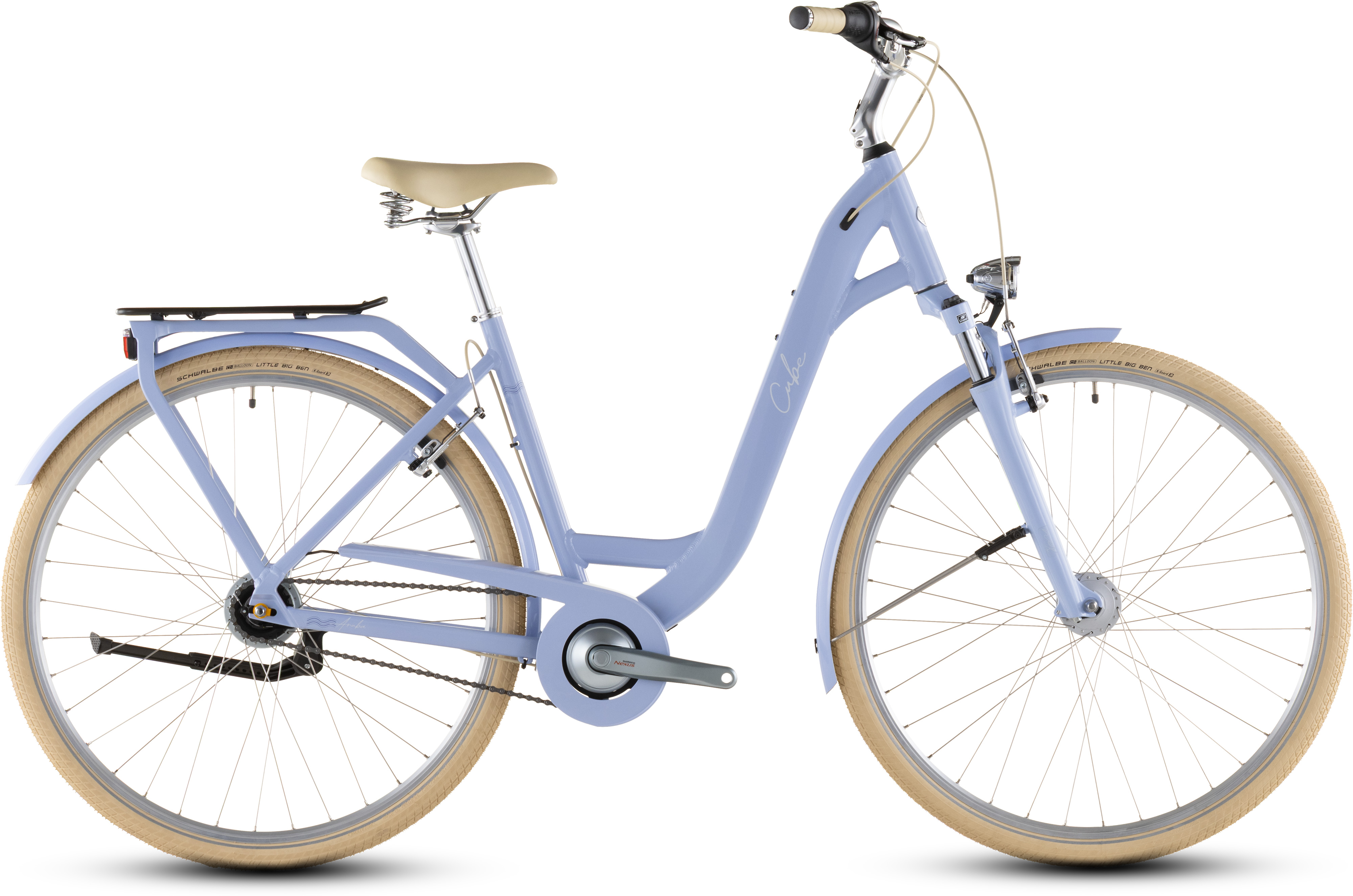Ciclism - BICICLETA CUBE ARUBA EASY ENTRY BLUEBLOSSOM CREME 2026 49 cm