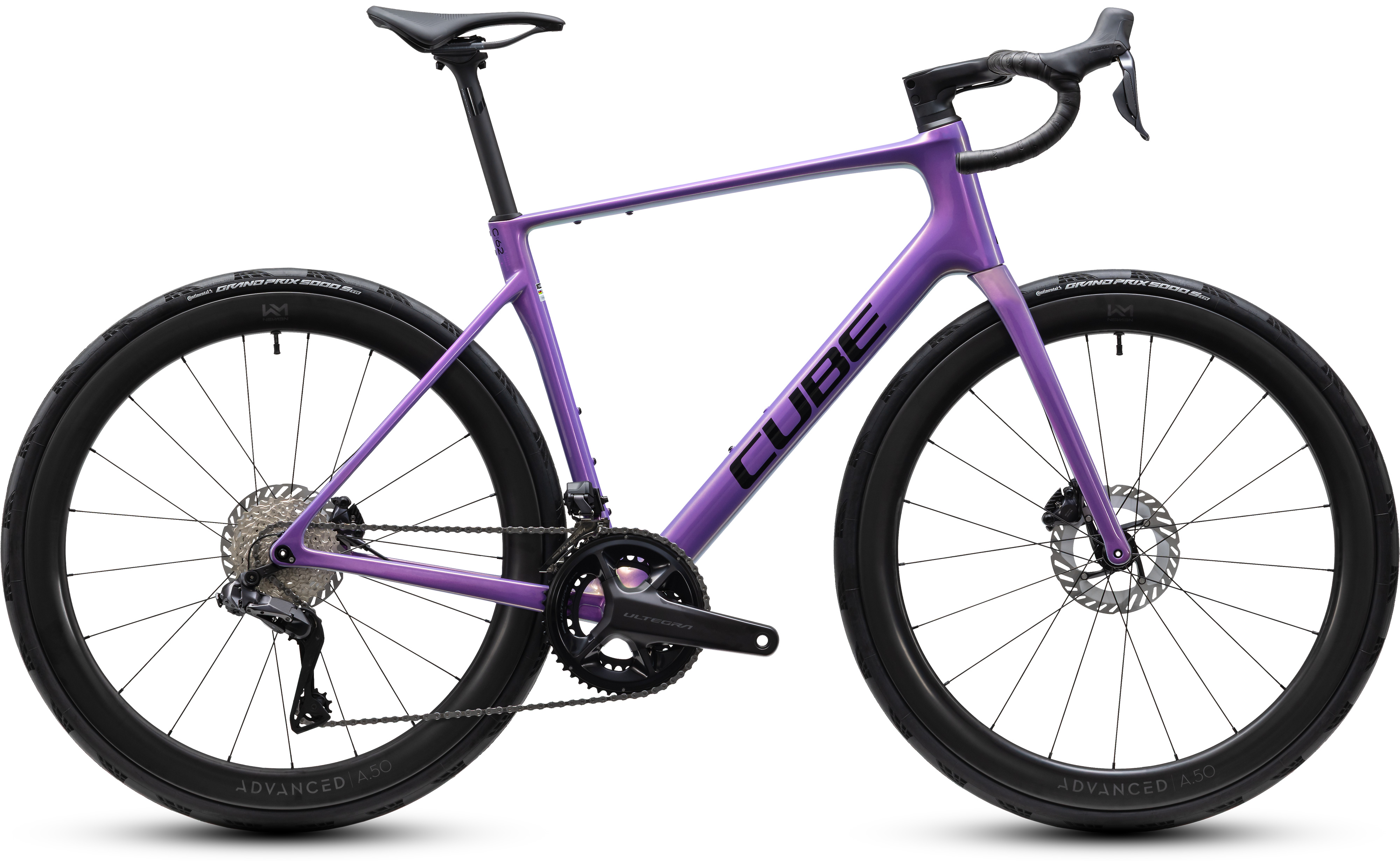 Ciclism - BICICLETA CUBE ATTAIN C:62 SLT COSMICPURPLE BLACK 2027 56 cm