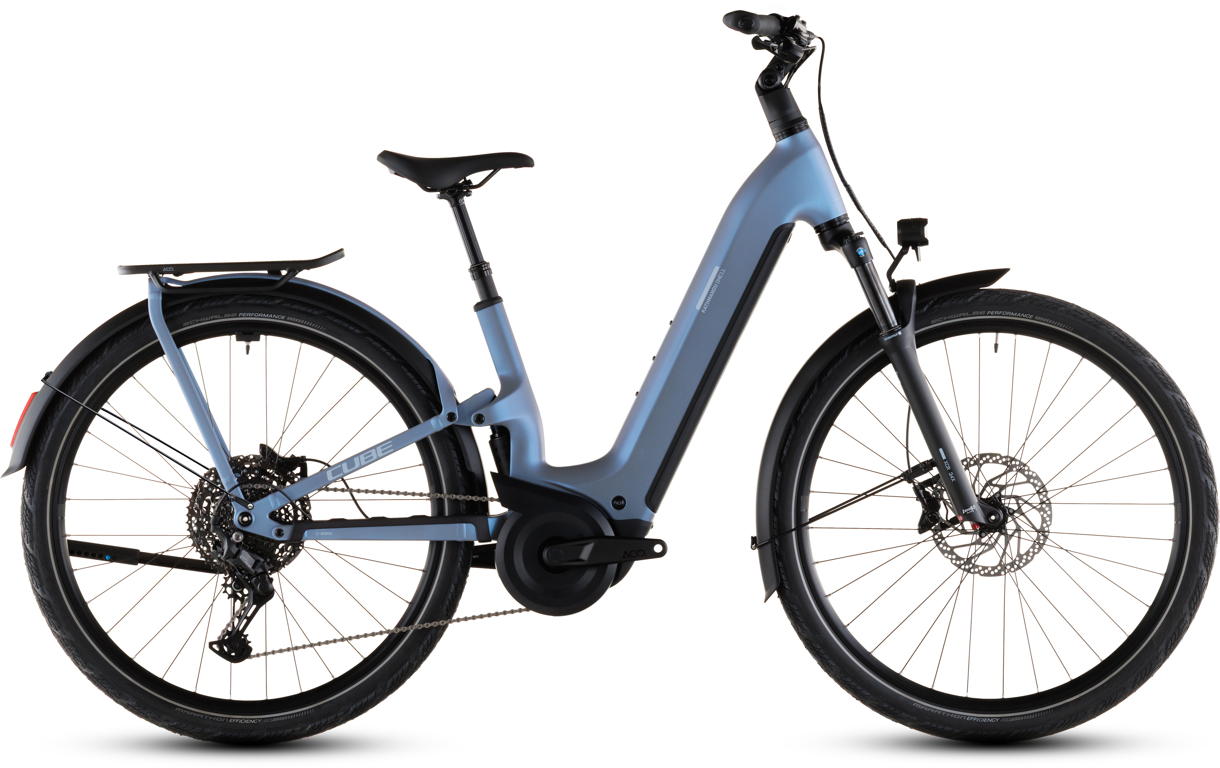 Biciclete electrice - BICICLETA CUBE KATHMANDU HYBRID ONE11 HPC PRO 800 EASY ENTRY HAZEBLUE BLUE 2026 54 cm