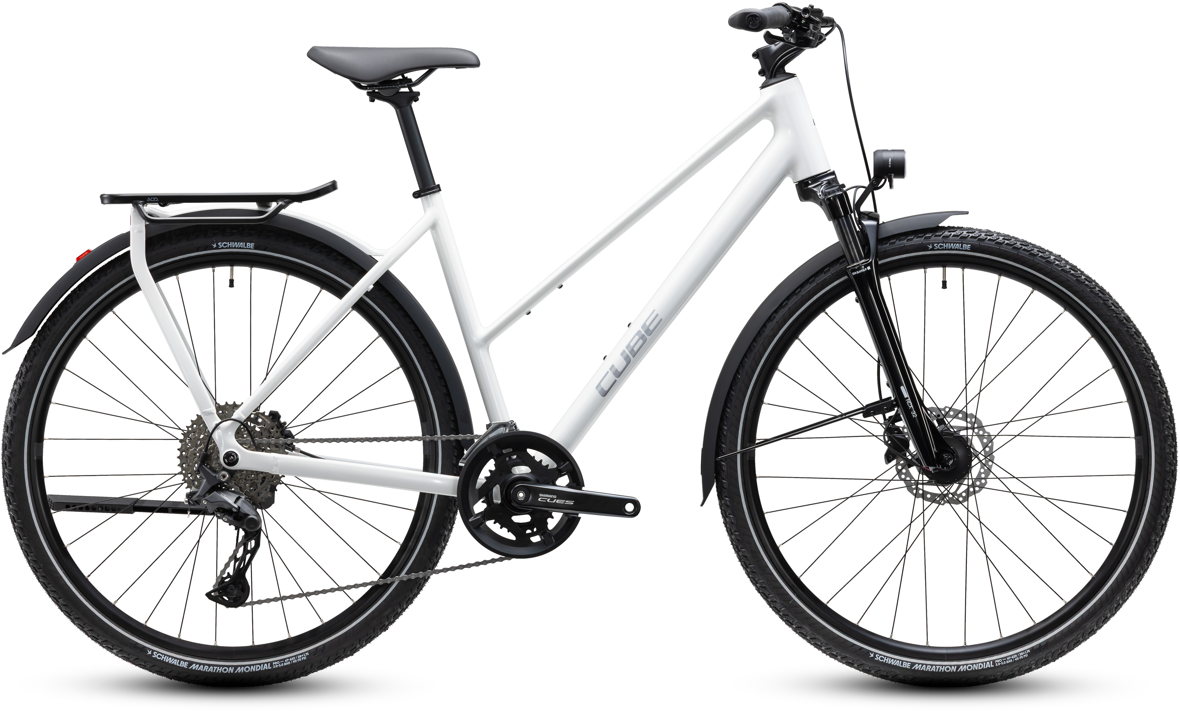 Ciclism - BICICLETA CUBE KATHMANDU PRO TRAPEZE METALLICWHITE CHROME 2027 50 cm