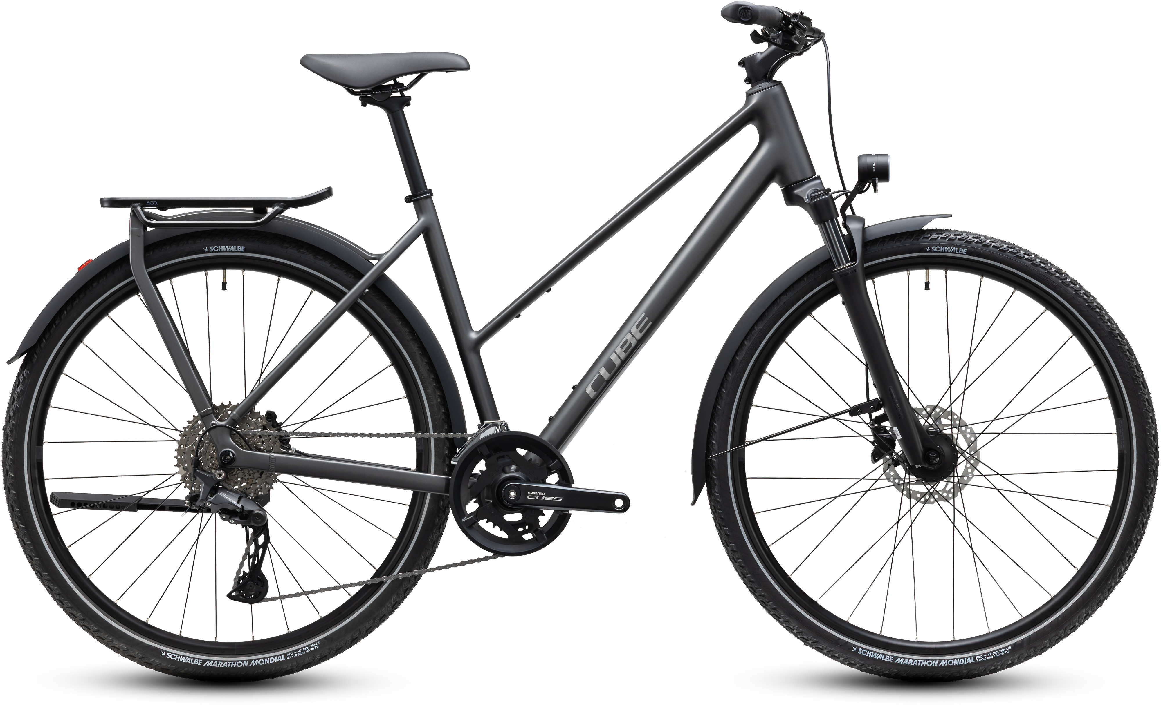Ciclism - BICICLETA CUBE KATHMANDU PRO TRAPEZE SLABGREY CHROME 2027 46 cm