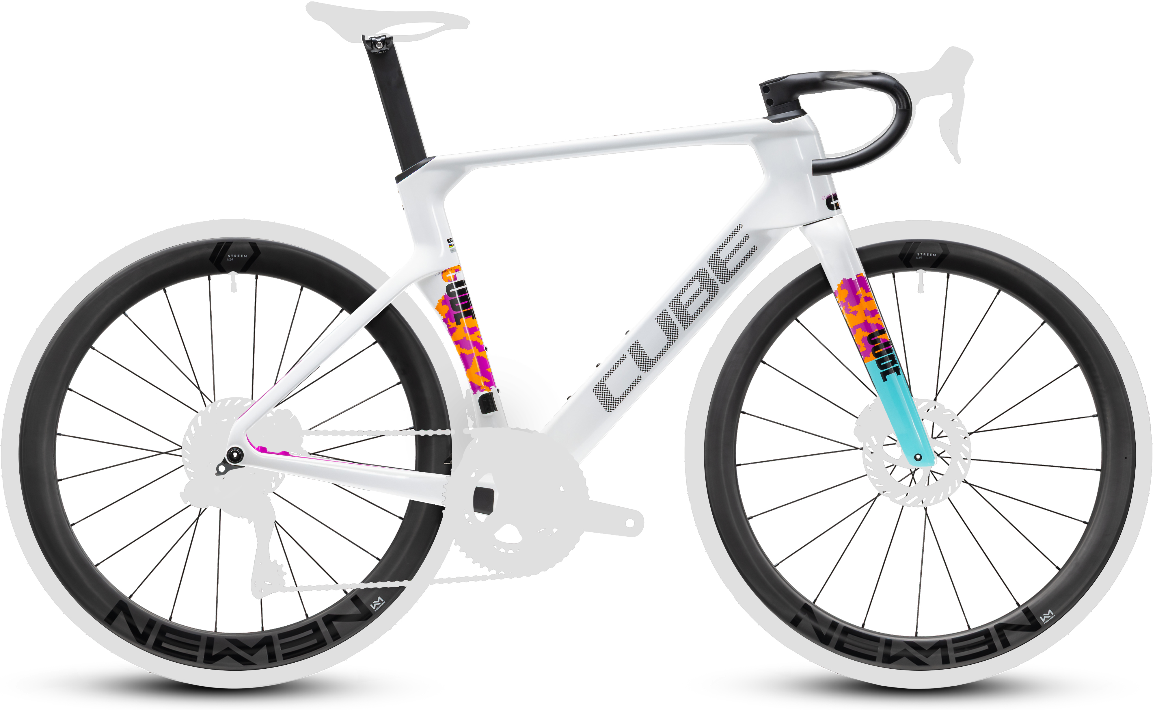 Ciclism - BICICLETA CUBE LITENING AERO C:68X FRAMESET GRAPHIC WHITE 2027 56 cm