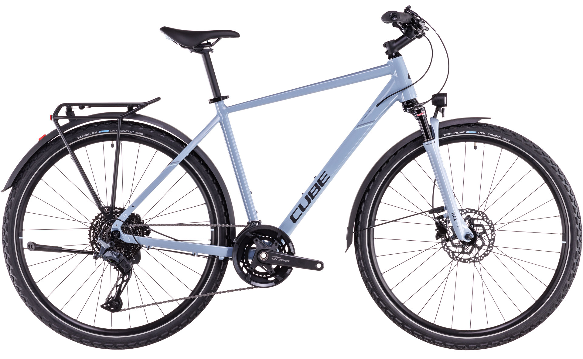 Ciclism - BICICLETA CUBE NATURE EXC ALLROAD PIGEONBLUE BLACK 2025 58 cm