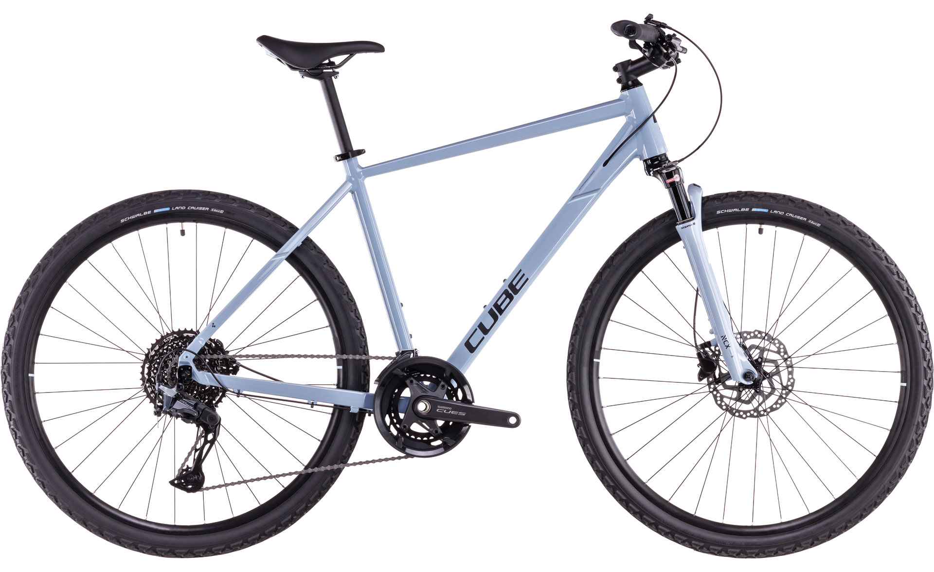Ciclism - BICICLETA CUBE NATURE EXC PIGEONBLUE BLACK 2025 62 cm