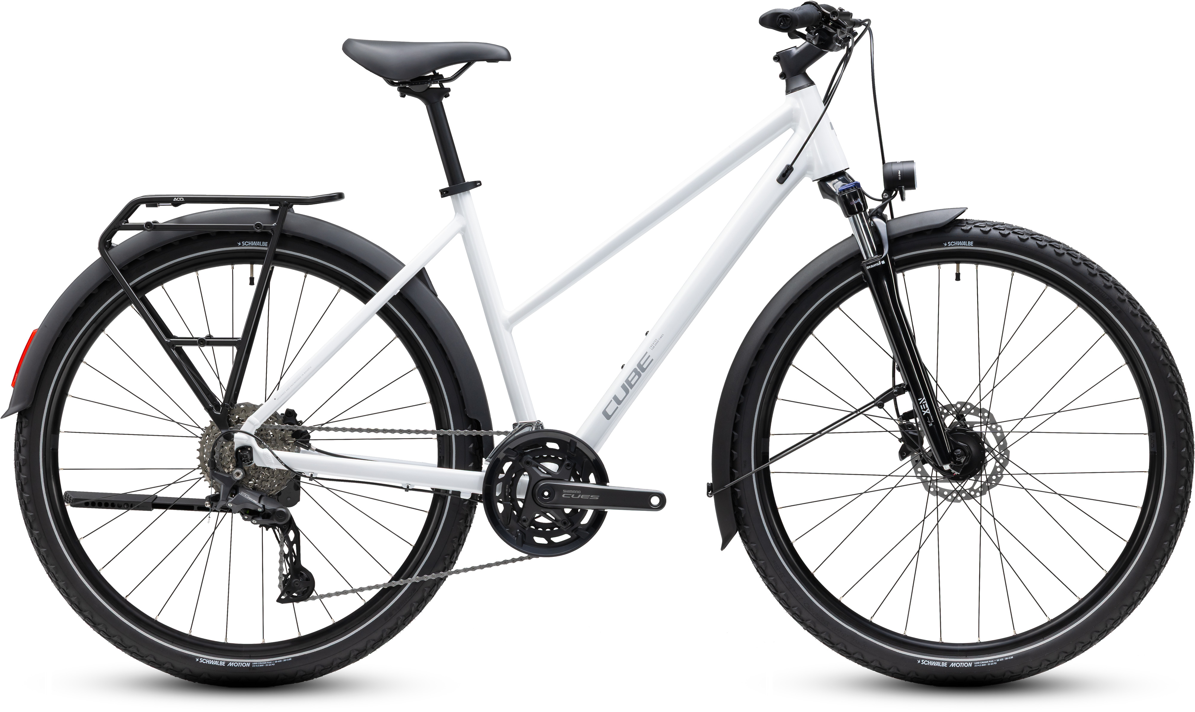Ciclism - BICICLETA CUBE NATURE PRO FE TRAPEZE METALLICWHITE REFLEX 2027 50 cm