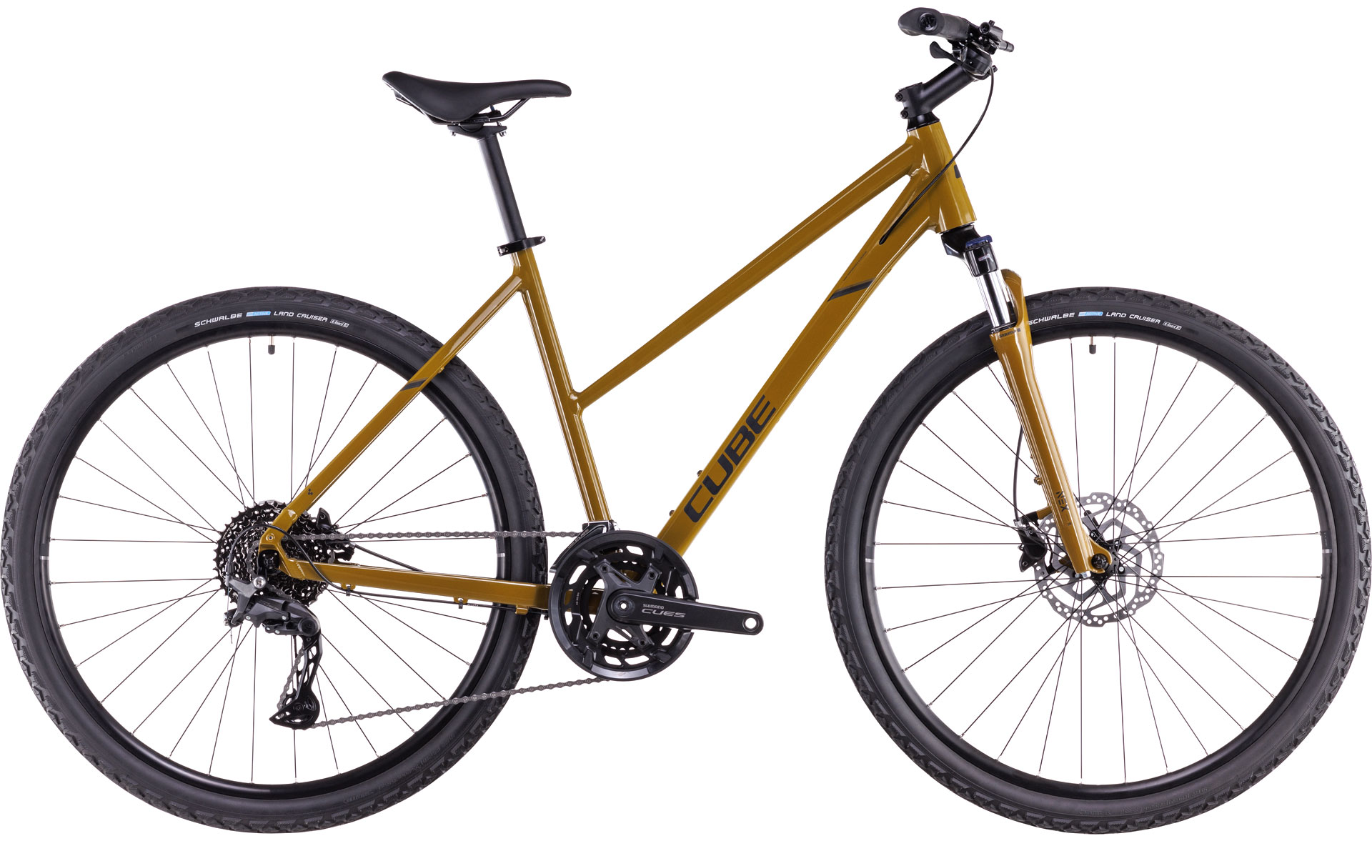 Ciclism - BICICLETA CUBE NATURE PRO TRAPEZE WILLOWGREEN BLACK 2025 M (54 cm)