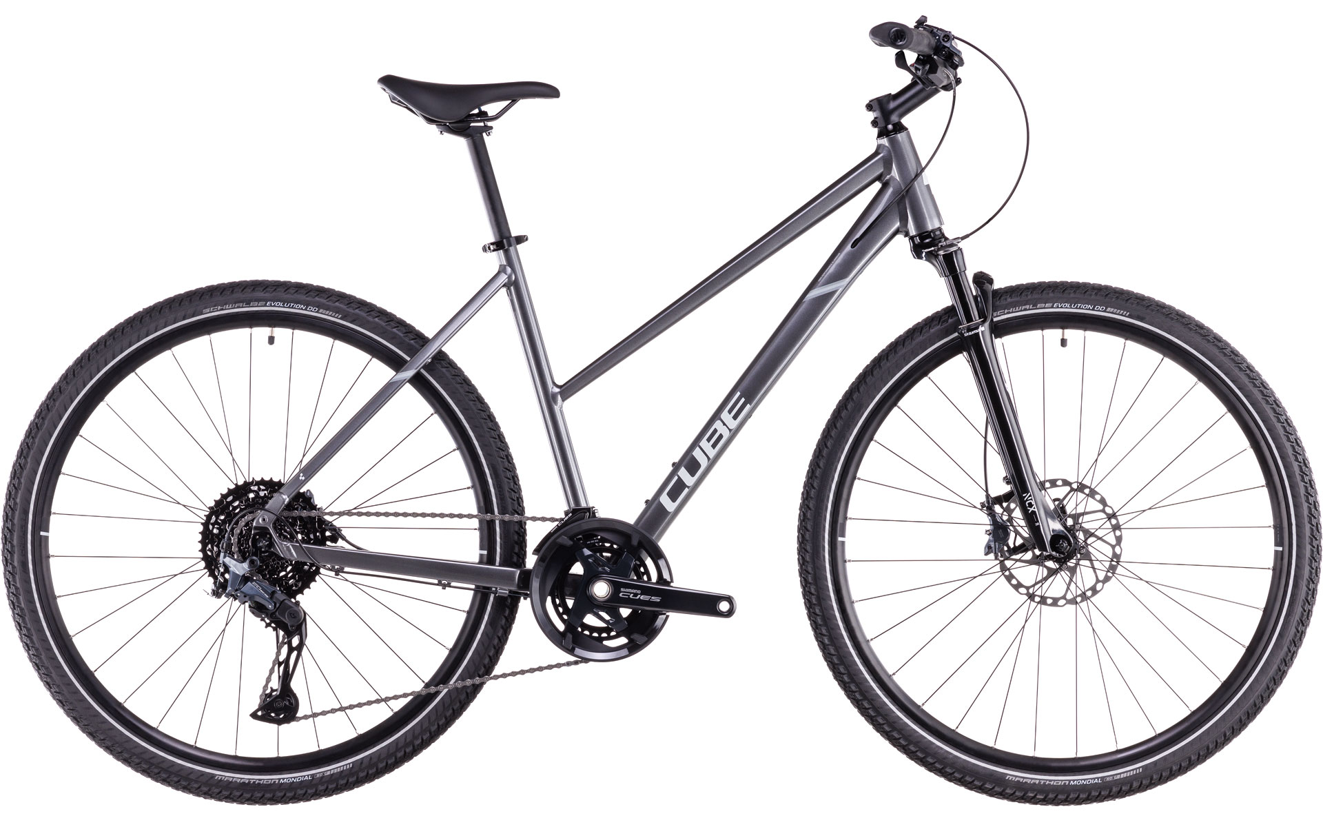 Ciclism - BICICLETA CUBE NATURE SLX TRAPEZE GRAPHITE FOSSIL 2025 M (54 cm)