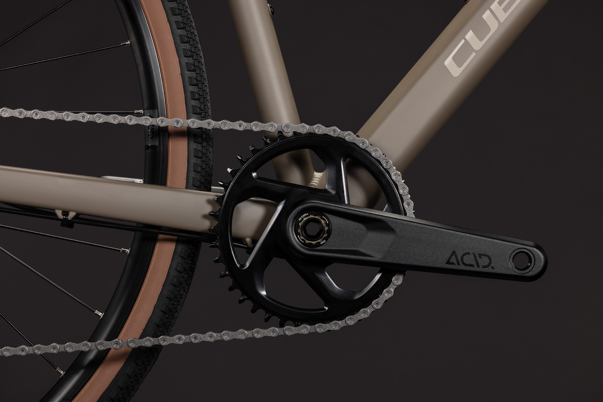 BICICLETA CUBE NUROAD ONE WOOD GREY 2027 cadru L - roti 28 [4]