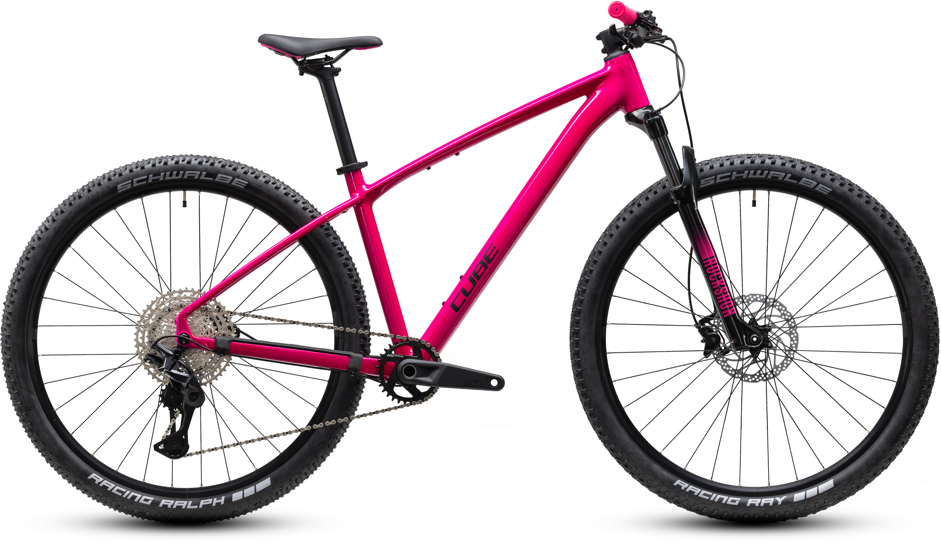 Ciclism - BICICLETA CUBE REACTION PRO FUCHSIA BLACK 2027 cadru M (17") - roti 29