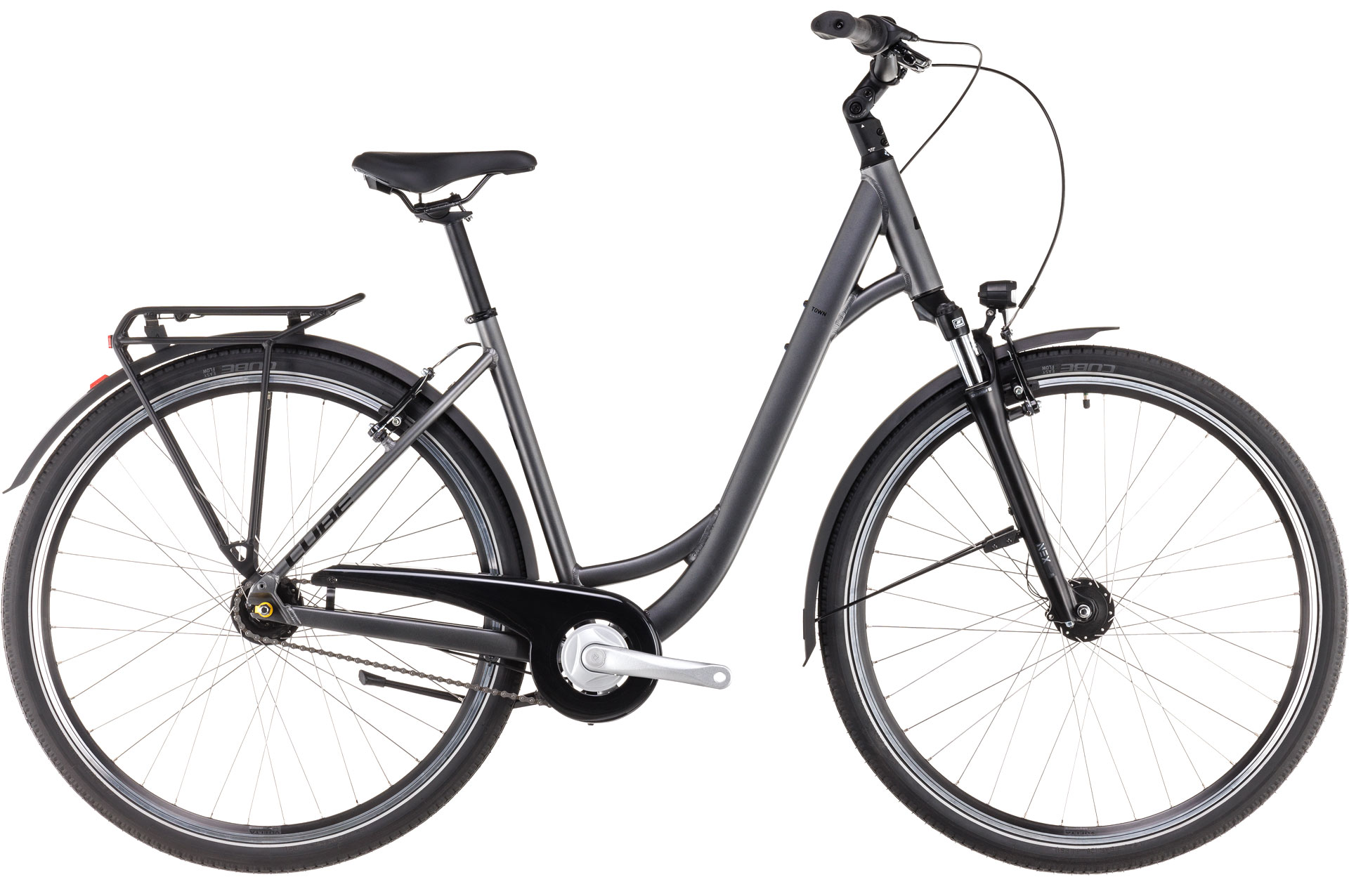 Ciclism - BICICLETA CUBE TOWN ONE EASY ENTRY SLATEBLACK LUNAR 2025 53 cm
