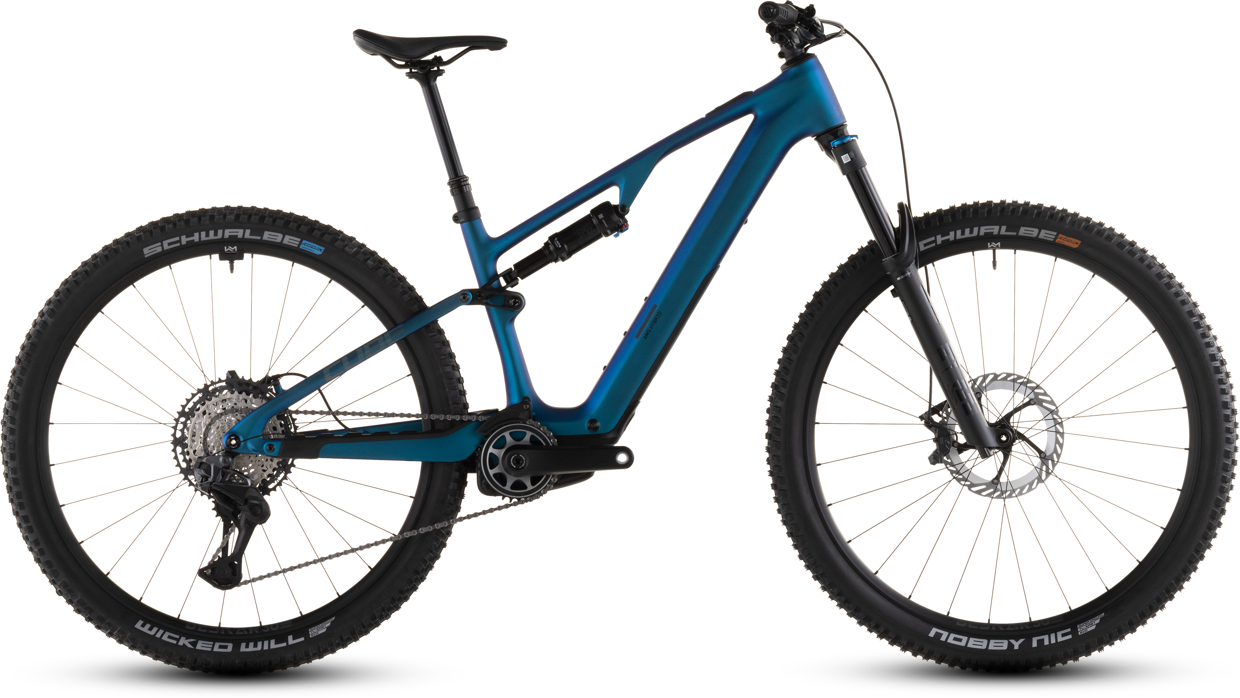 Biciclete electrice - BICICLETA ELECTRICA CUBE AMS HYBRID ONE44 C:68X SLX 400X NEBULA BLACK 2026 L