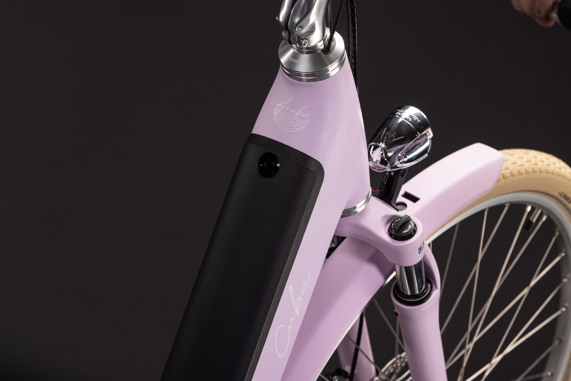 BICICLETA ELECTRICA CUBE ARUBA HYBRID 600 EASY ENTRY COTTONCANDY CREME 2027 cadru 42cm - roti 26 [1]