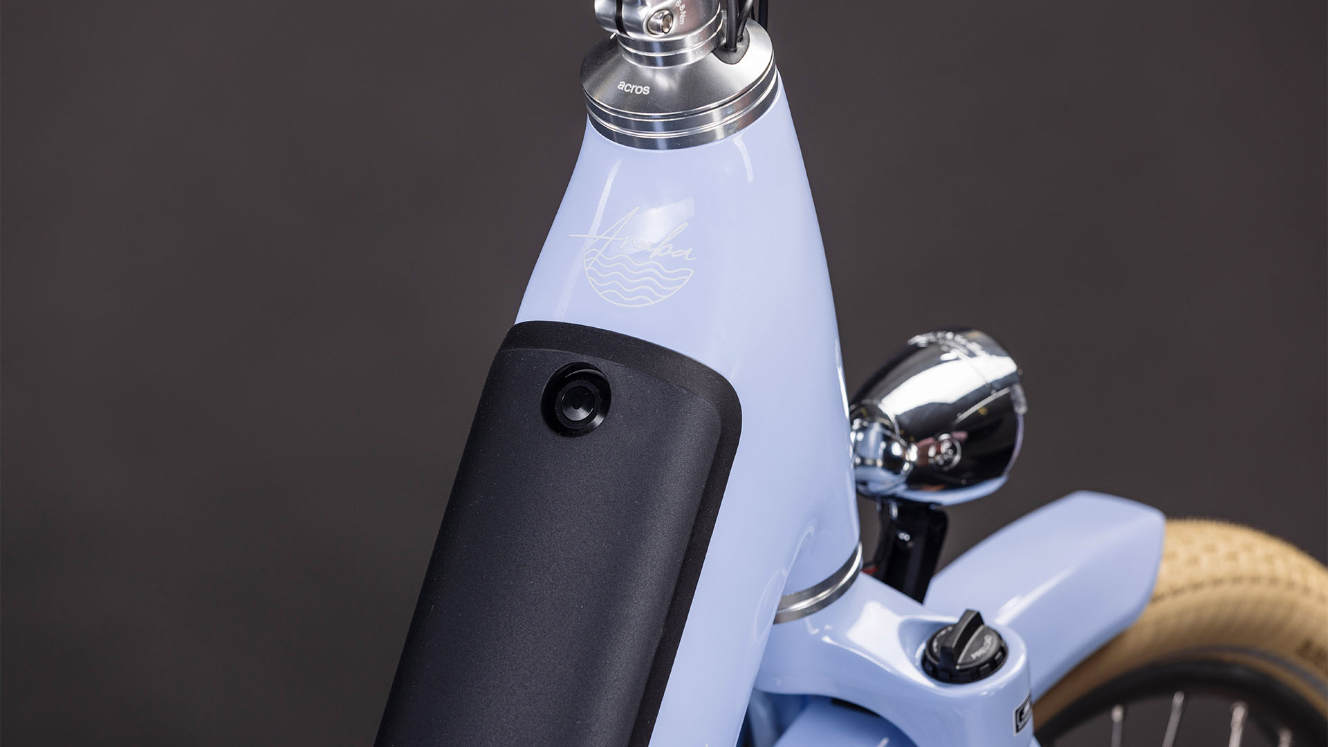 BICICLETA ELECTRICA CUBE ARUBA HYBRID 600 EASY ENTRY BLUEBLOSSOM CREME 2026 46 cm [1]