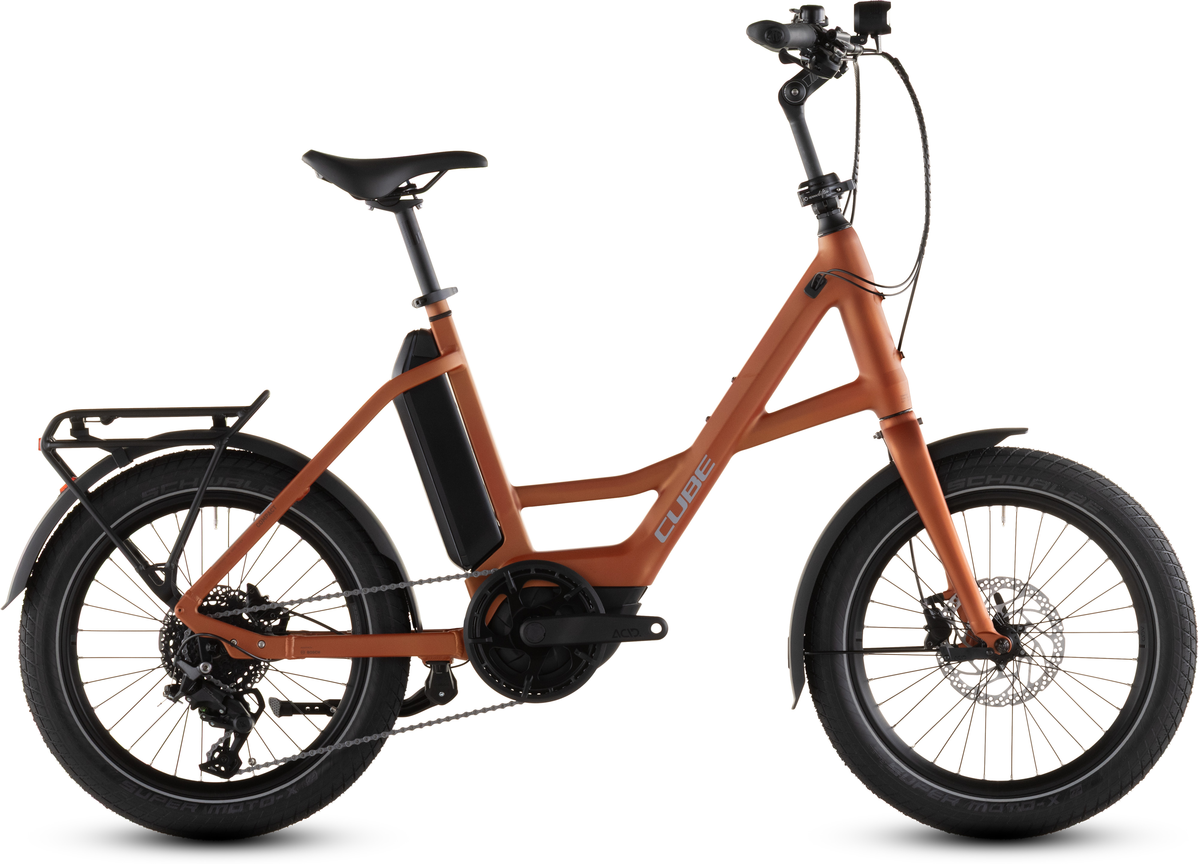 Biciclete electrice - BICICLETA ELECTRICA CUBE COMPACT HYBRID 545 RUSTORANGE REFLEX 2026 One Size