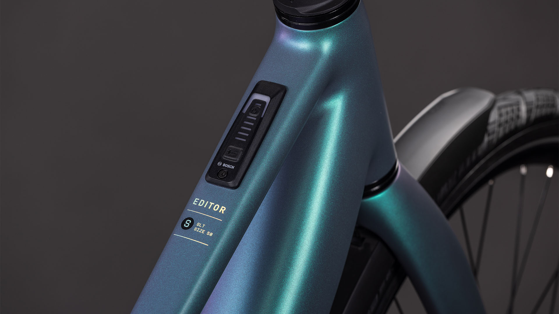 BICICLETA ELECTRICA CUBE EDITOR HYBRID SLT 400X FE TRAPEZE SMARAGDGREY PRISM 2026 50 cm [1]