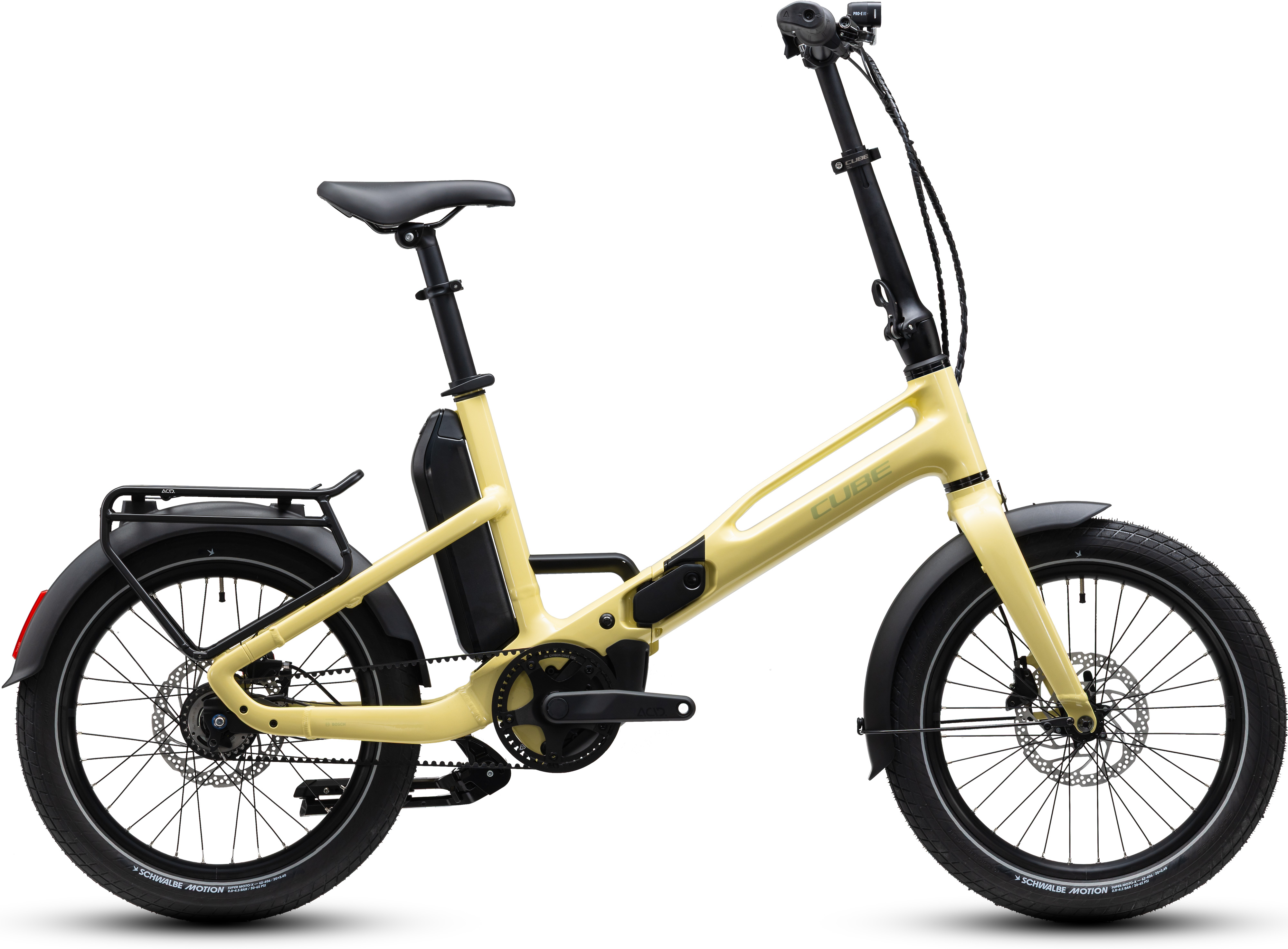 Ciclism - BICICLETA ELECTRICA CUBE FOLD HYBRID DELUXE 540 PALEYELLOW SAGE 2027 One Size