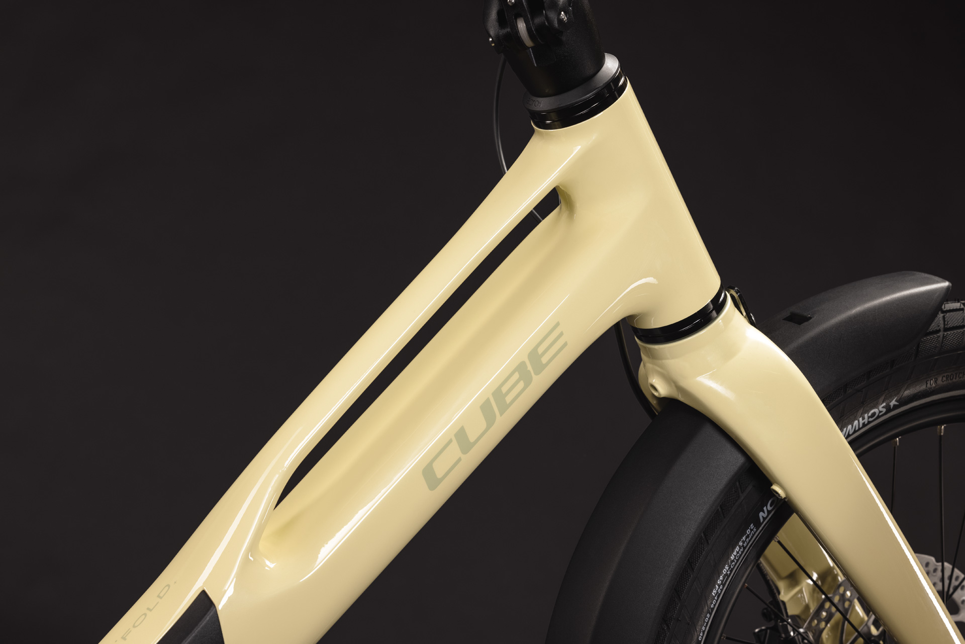BICICLETA ELECTRICA CUBE FOLD HYBRID DELUXE 540 PALEYELLOW SAGE 2027 One Size [1]