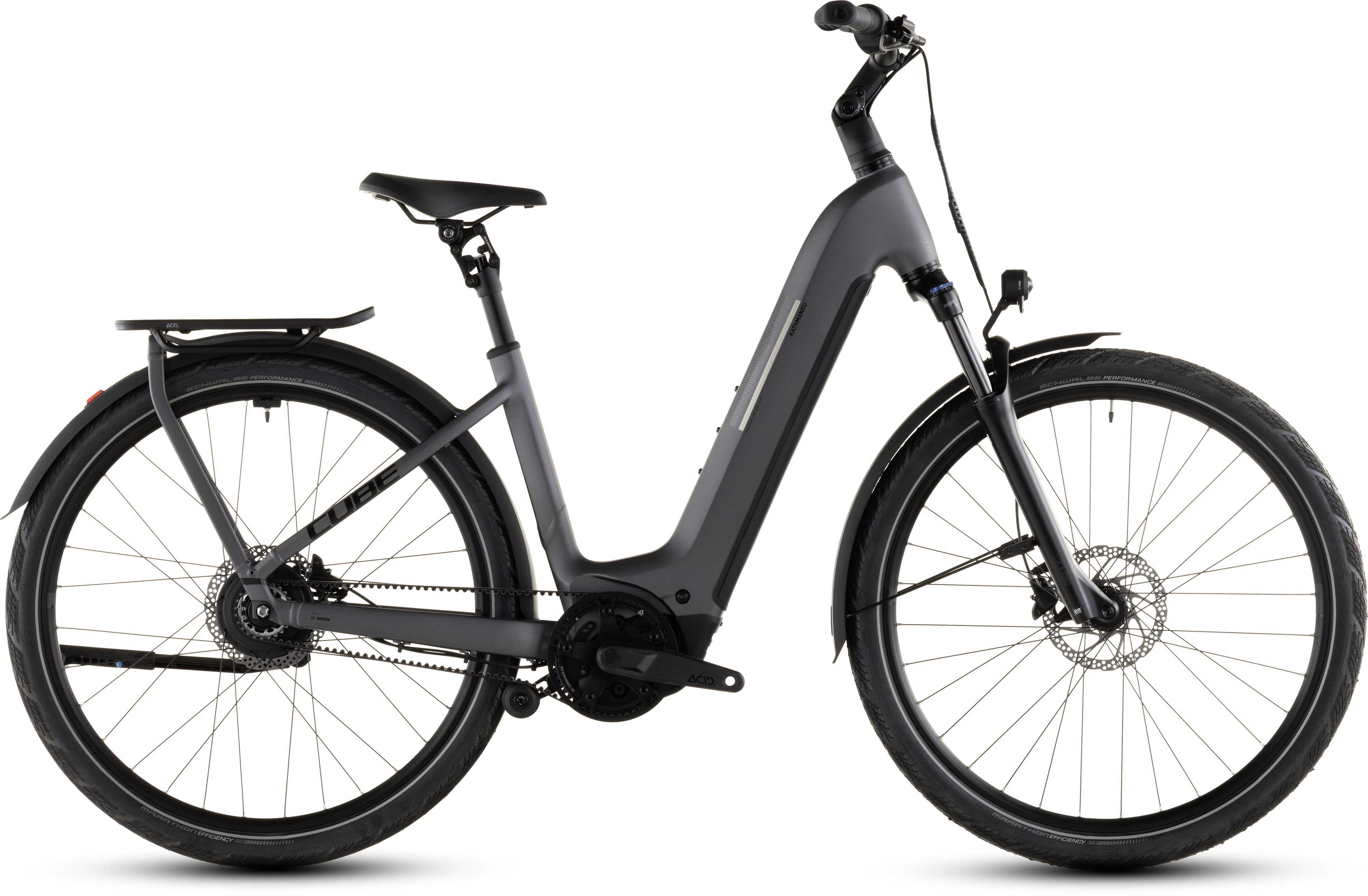 Biciclete electrice - BICICLETA ELECTRICA CUBE KATHMANDU HYBRID COMFORT PRO 800 EASY ENTRY SLABGREY BLACK 2026 58cm