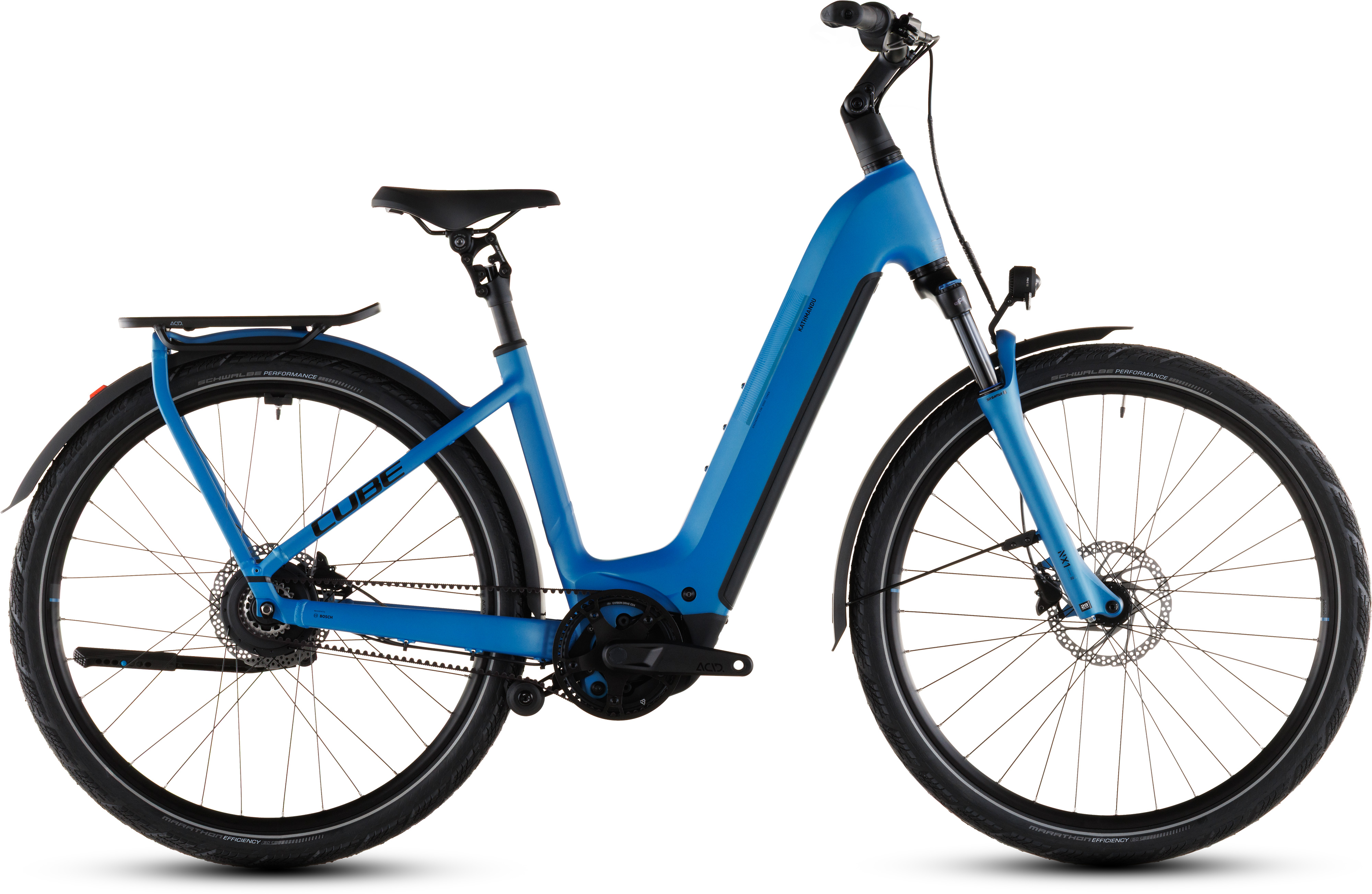 Biciclete electrice - BICICLETA ELECTRICA CUBE KATHMANDU HYBRID COMFORT PRO 800 EASY ENTRY AZURE BLACK 2026 50 cm
