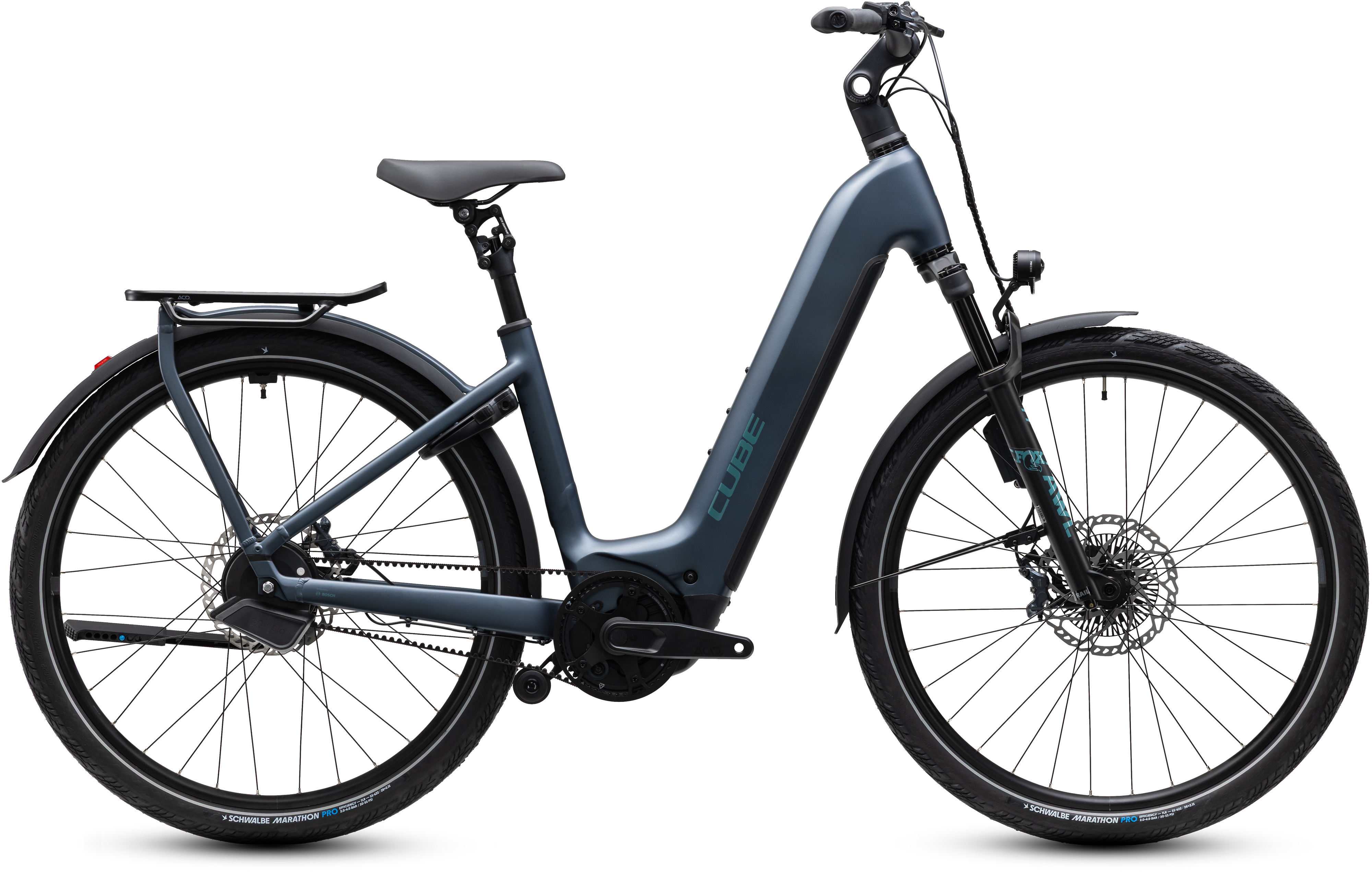 Ciclism - BICICLETA ELECTRICA CUBE KATHMANDU HYBRID DELUXE SLX 800 EASY ENTRY MINERALBLUE BLUE 2027 46 cm