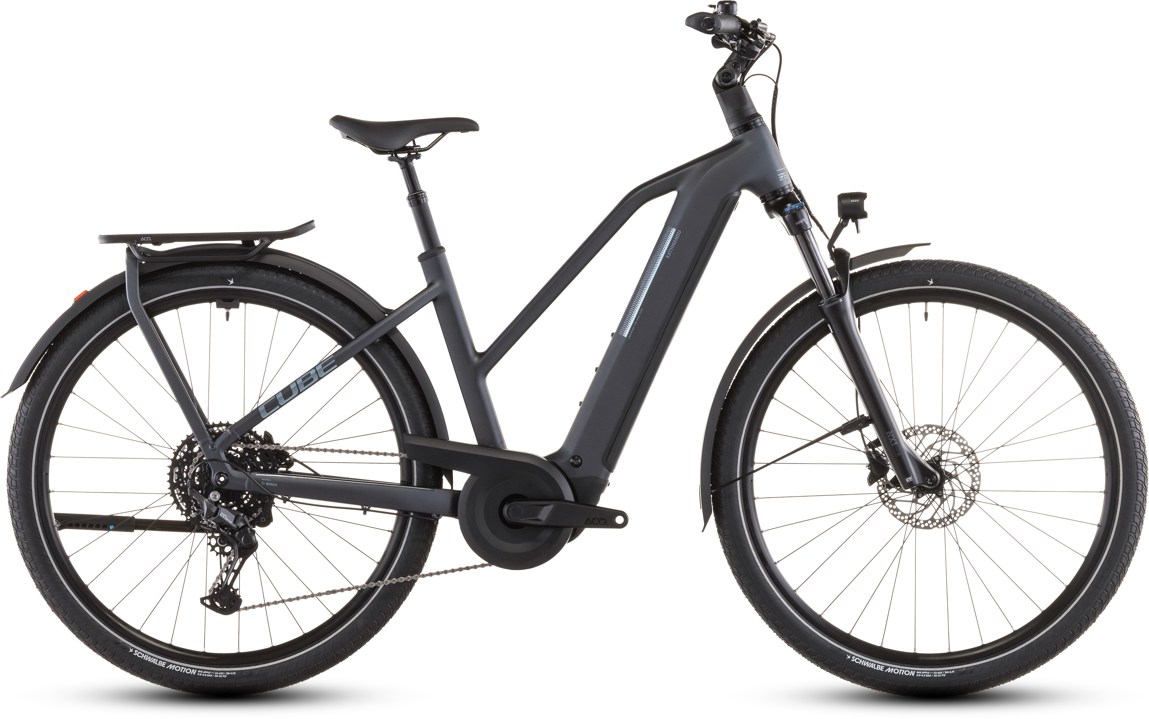 Biciclete electrice - BICICLETA ELECTRICA CUBE KATHMANDU HYBRID ONE 800 TRAPEZE METALLICGREY GREY 2026 54 cm