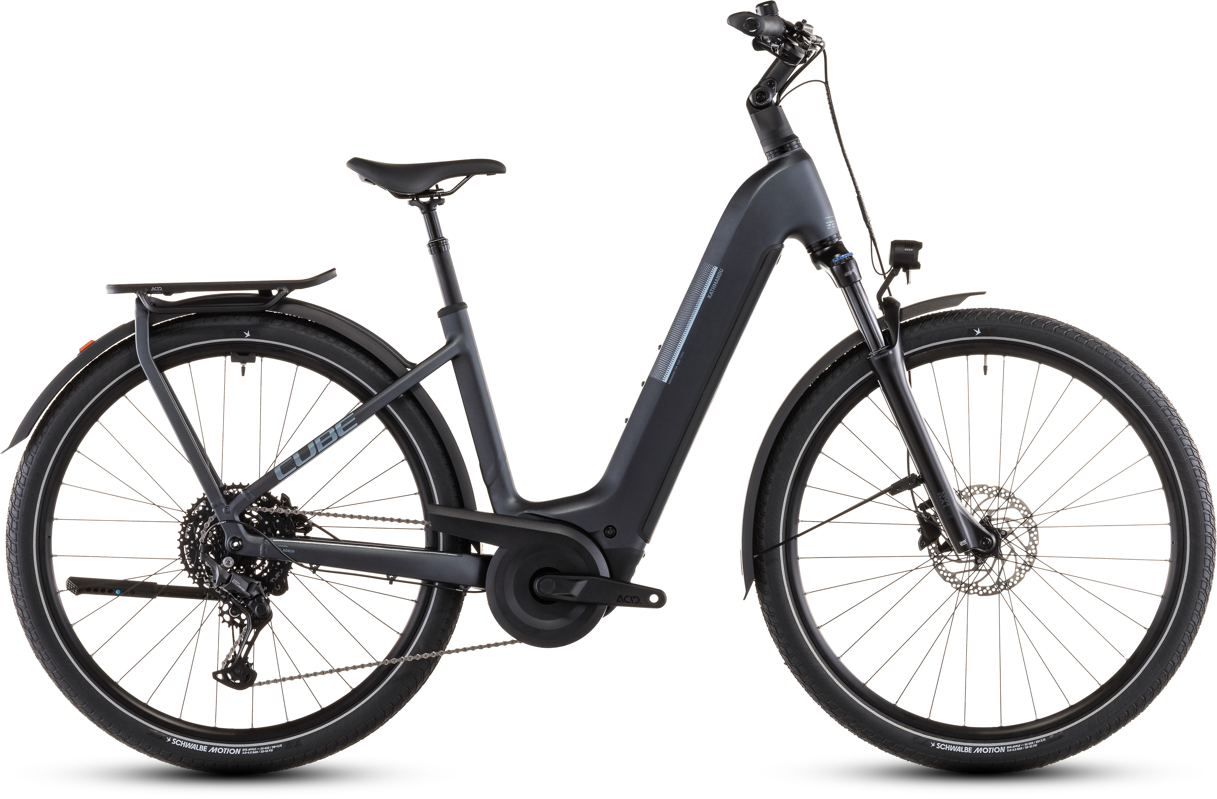 Biciclete electrice - BICICLETA ELECTRICA CUBE KATHMANDU HYBRID ONE 800 EASY ENTRY METALLICGREY GREY 2026 46 cm
