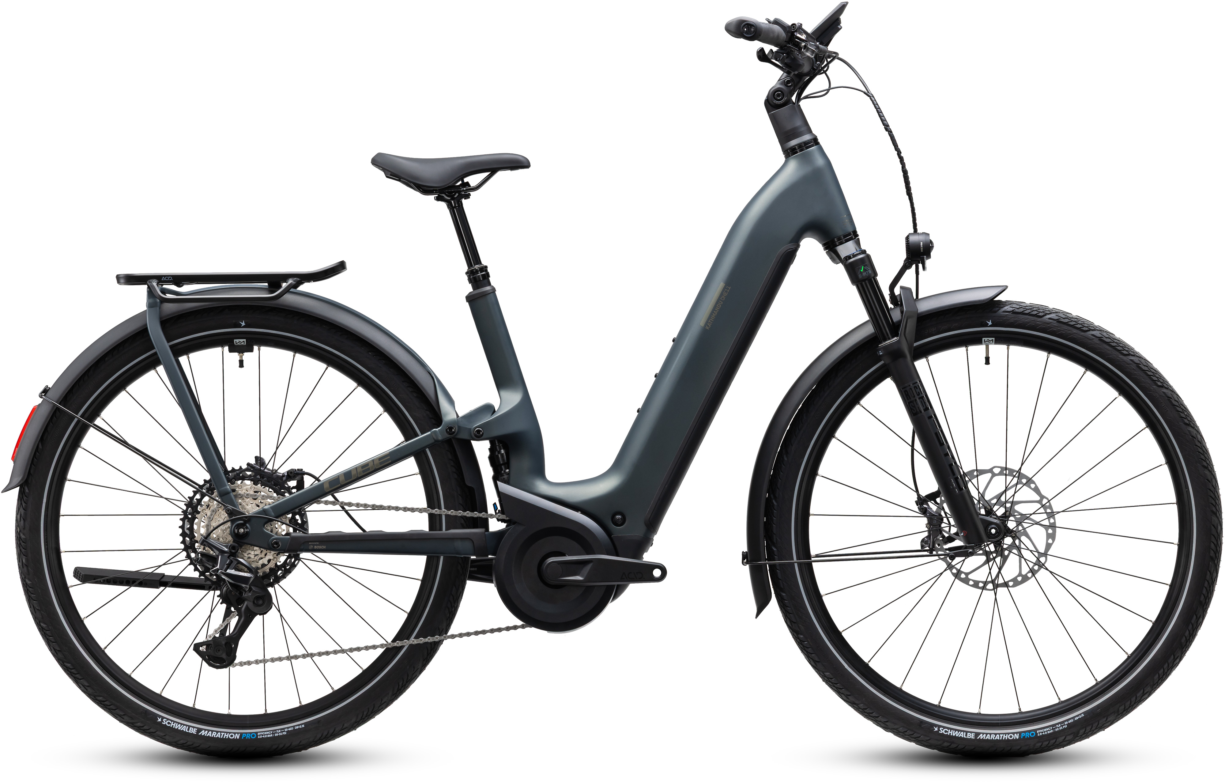 Ciclism - BICICLETA ELECTRICA CUBE KATHMANDU HYBRID ONE11 HPC SLX 800 EASY ENTRY SAGEBRUSHGREEN CHROME 2027 50 cm
