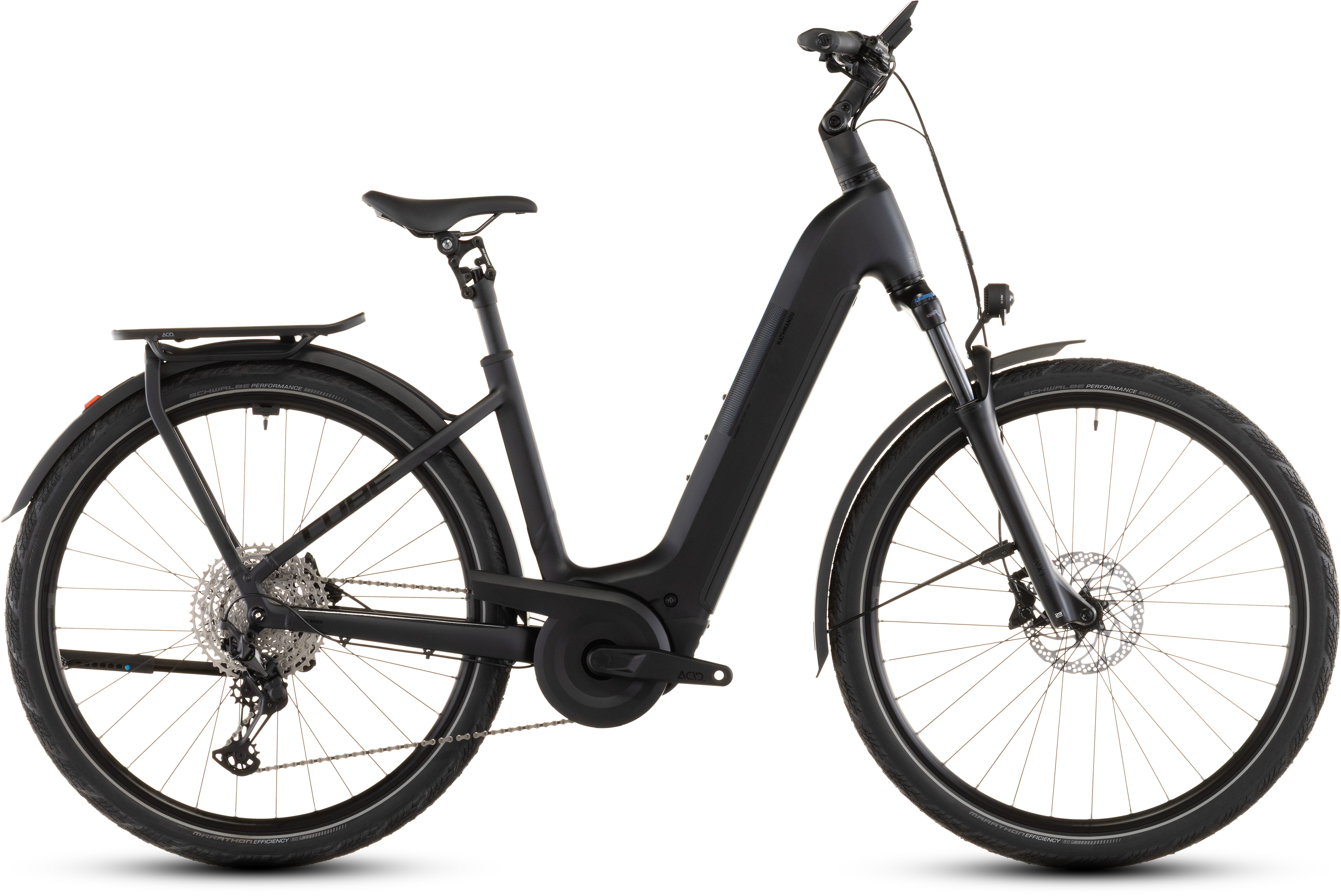 Biciclete electrice - BICICLETA ELECTRICA CUBE KATHMANDU HYBRID PRO 800 EASY ENTRY COAL BLACK 2026 58cm