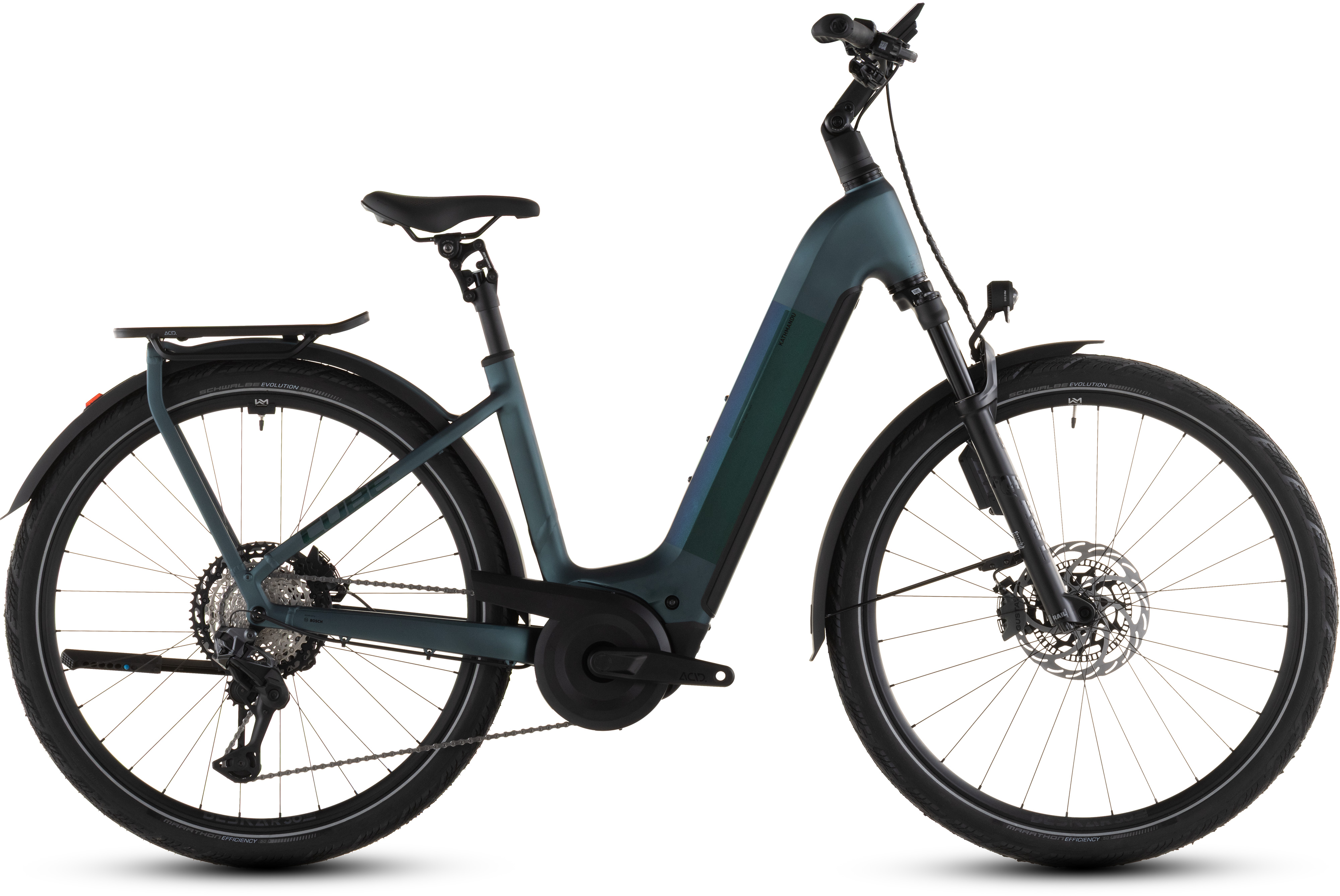 Biciclete electrice - BICICLETA ELECTRICA CUBE KATHMANDU HYBRID SLT 800 EASY ENTRY DUSKWOOD GOBLIN 2026 50 cm