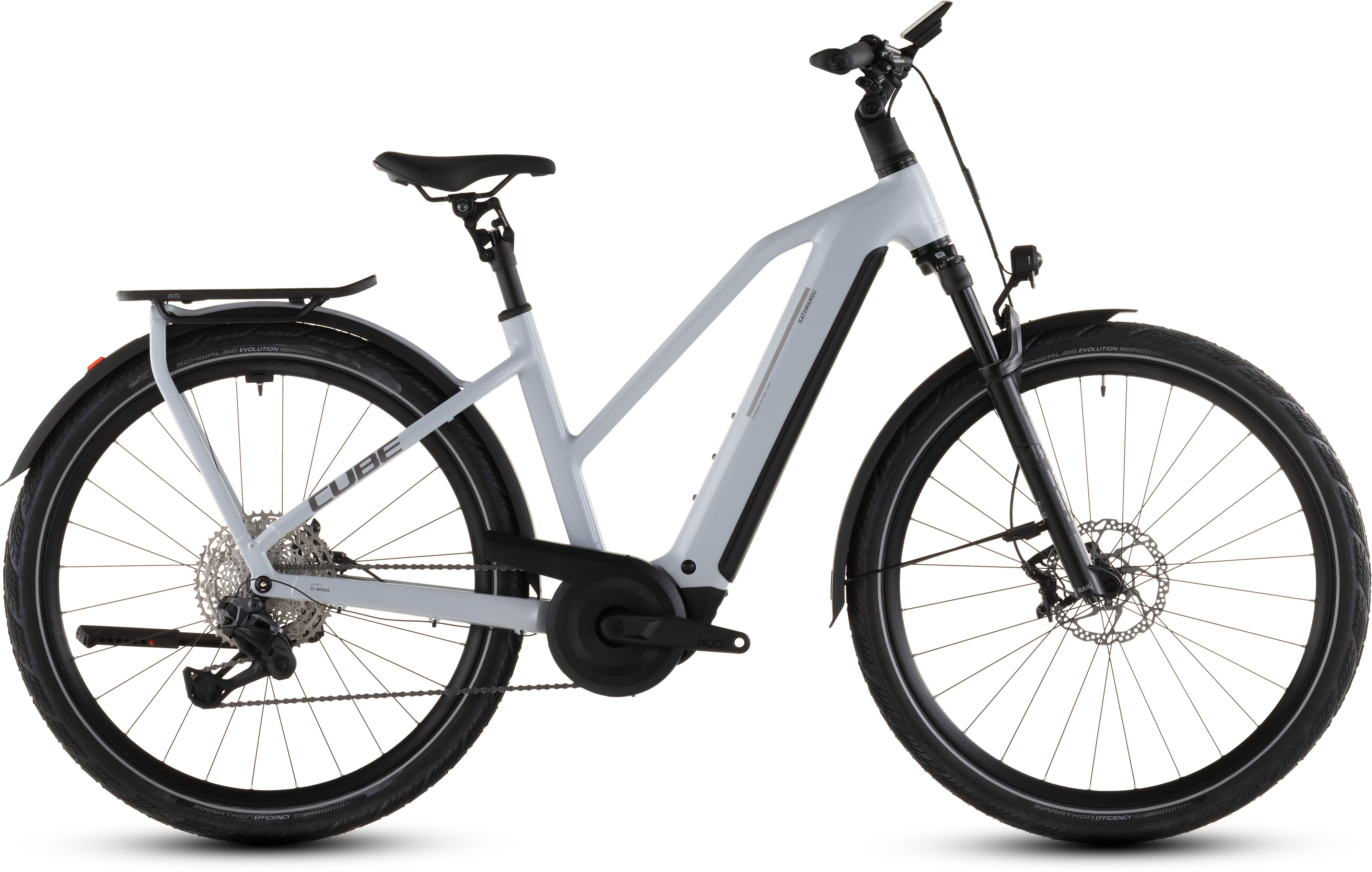 Biciclete electrice - BICICLETA ELECTRICA CUBE KATHMANDU HYBRID SLX 800 TRAPEZE FOGGREY GREY 2026 46 cm