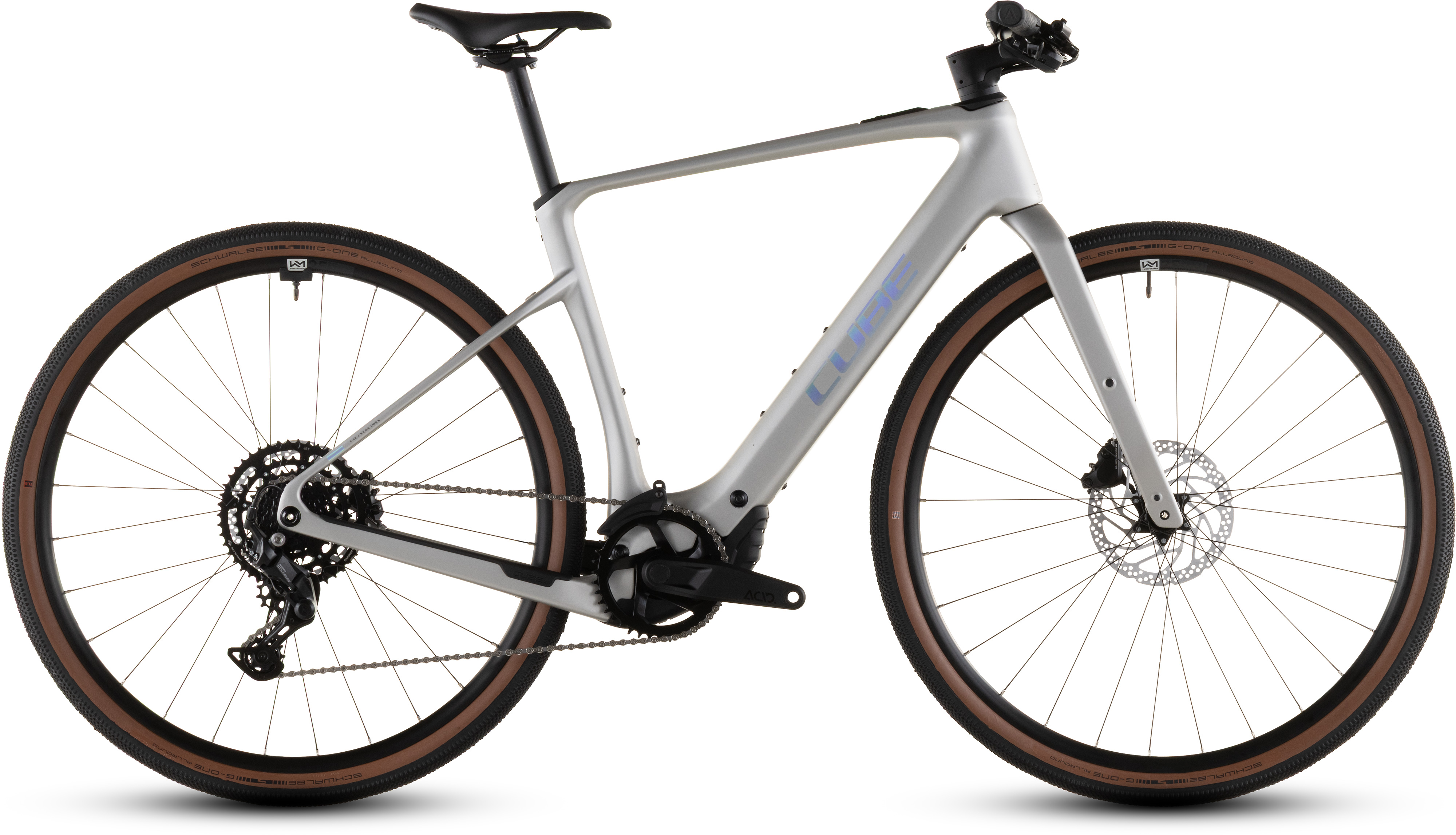 Biciclete electrice - BICICLETA ELECTRICA CUBE NULANE HYBRID C:62 RACE 400X SLEEKGREY PRISM 2026 L