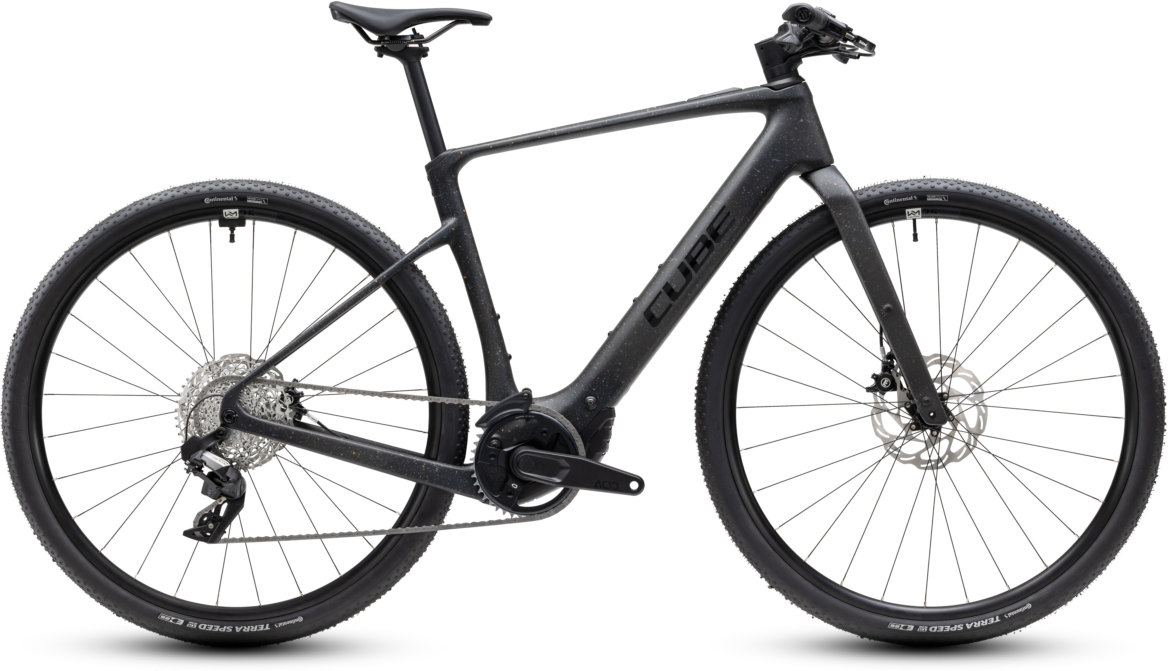 Ciclism - BICICLETA ELECTRICA CUBE NULANE HYBRID C:62 SLX 400X MINERALBLACK ORANGE 2027 XS